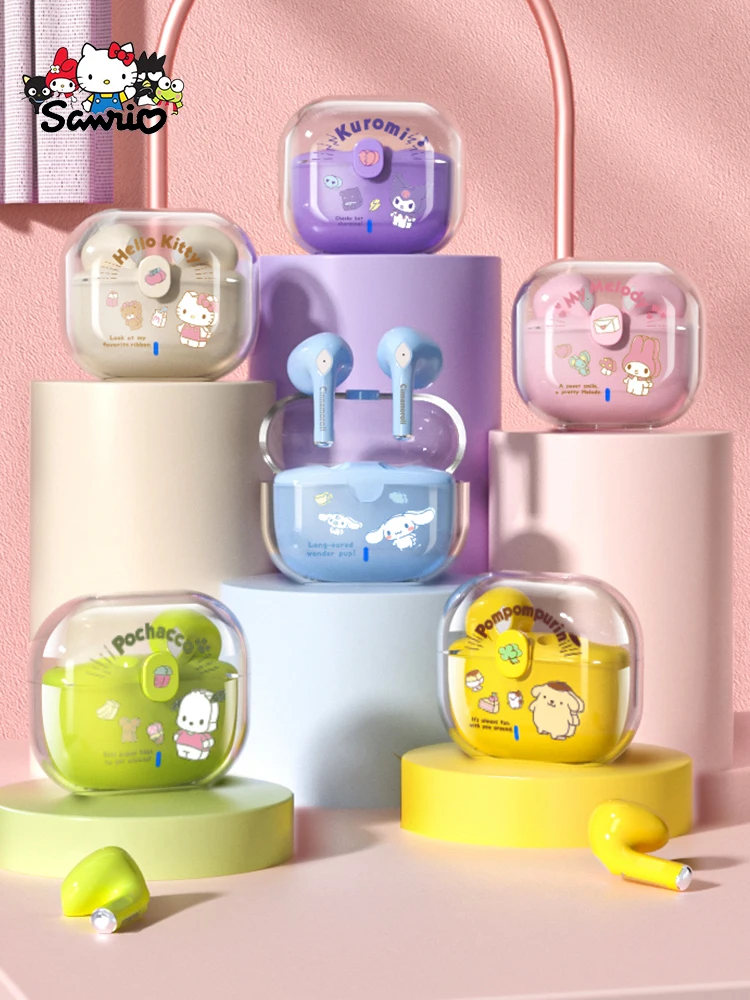 Sanrio Bluetooth Earphones Kawaii Space Capsule Cinnamoroll Wireless Headset Hello Kitty Music