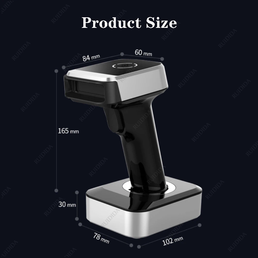 Wireless qr Scanner 2d Bluetooth Barcode Reader Handheld Portable code Scanner 1d Bar code Reading for qr code Data matrix code wireless scanner