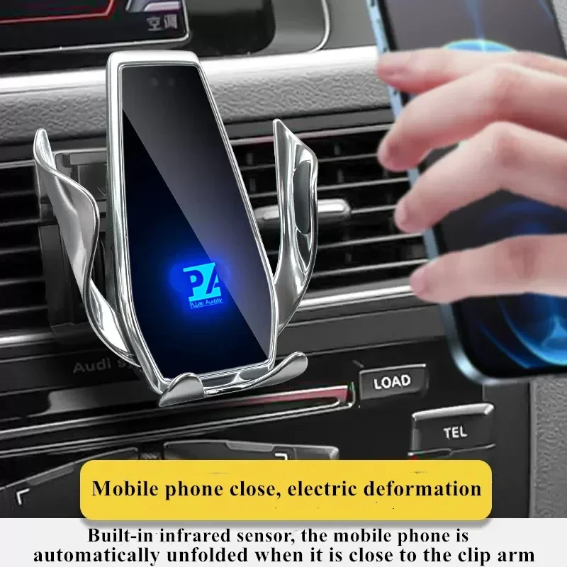 Phone Holder Wireless Charger Car Cell Mobile Phones Mount Navigation Bracket GPS Support 360 Rotating 2010-For Audi Q5