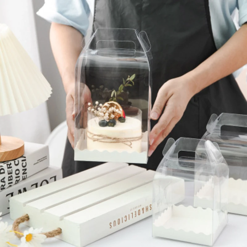 

10pcs Birthday Decoration Transparent Cake Box Baby Show Gift Package Cookies Bakery Cake Donuts Supplies Boxes