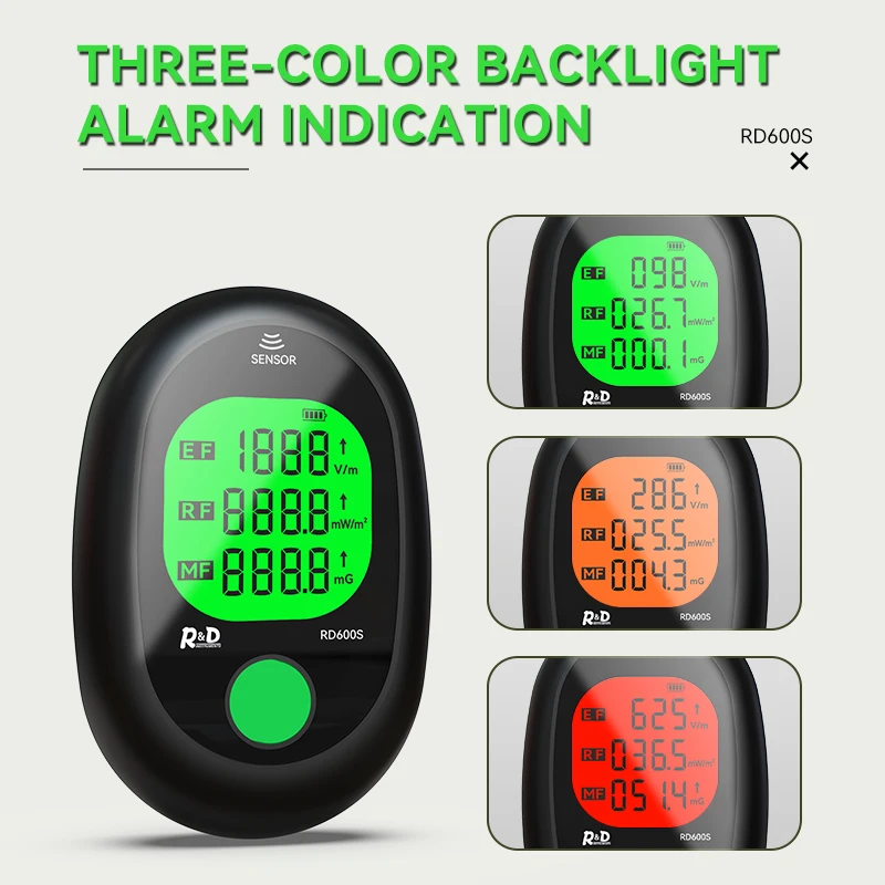 R&D RD600S EMF Meter Portable Electromagnetic Field Radiation Detector 3 in 1 EMF Detector Ghost Hunting Paranormal Equipment 3
