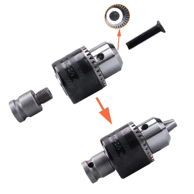 1,5-13mm Konverter 1/2"-20UNF Schlüssel Bohrfutter Gewinde Schnellwechsel Adapter SDS 1/4" Sechskant Schlagschrauber Schraubenschlüssel Bit Pleuel – Detail 4
