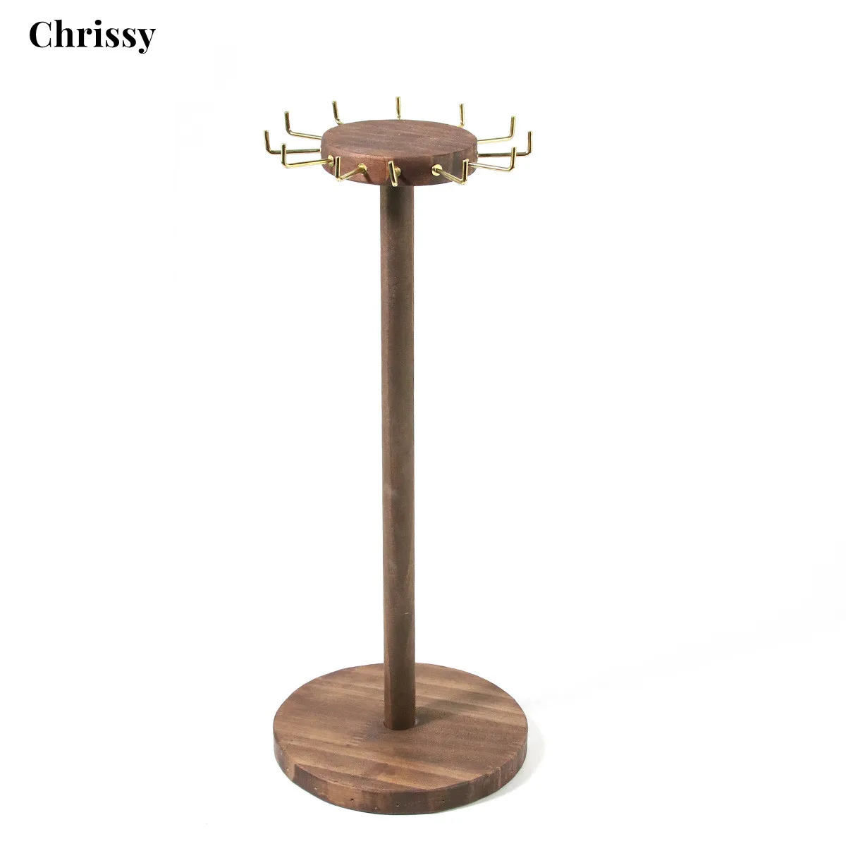 Wooden Rotating Jewelry Organizer, Jewelry Display Tower for Necklace & Bracelet, Rotating Necklace Holder Jewelry Stand