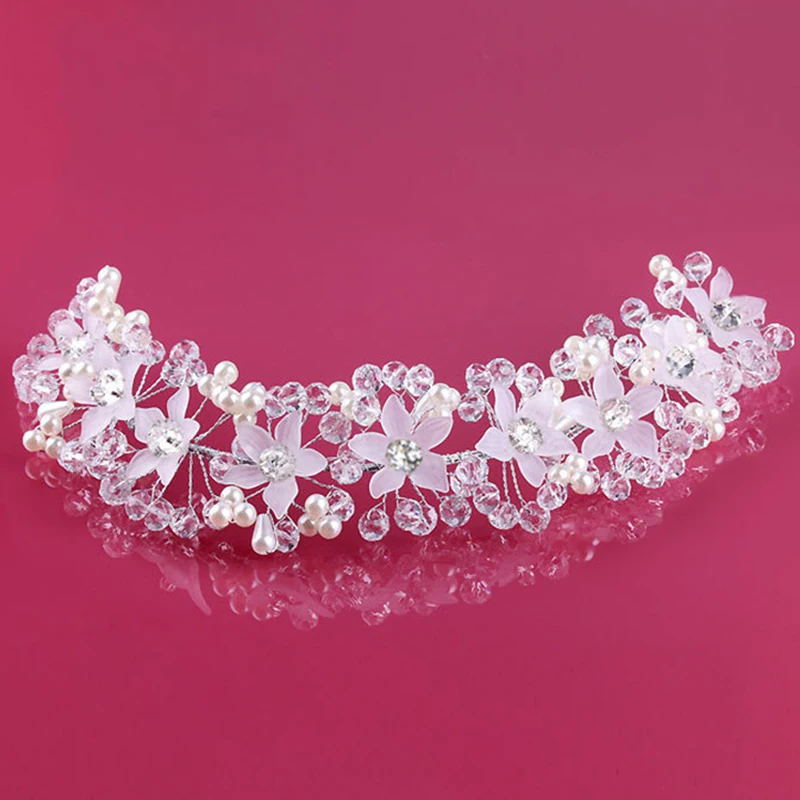 Elegantes weißes Satin-Spitzen-Blumen-Braut-Stirnband für Frauen, Brautjungfern, Vintage-Blumen-Haarschmuck für Hochzeitszeremonien und Fotoshootings – Detail 13