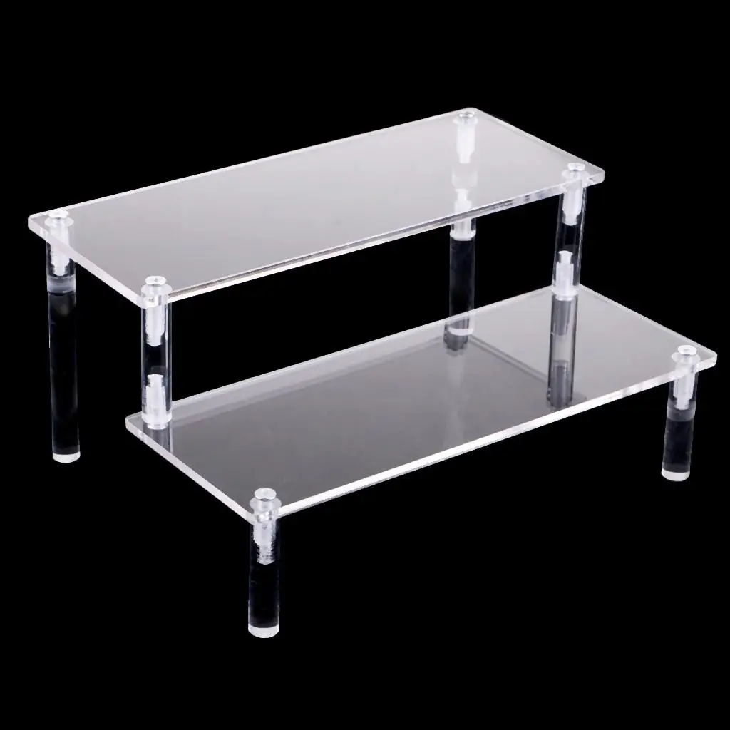 Transparent 2-Tier Acrylic Action Figures Character Display Stand