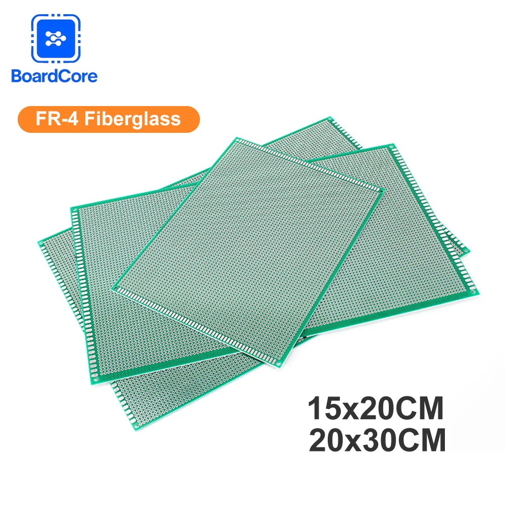 1-5개 단면 녹색 PCB 보드 2.54mm FR-4 15x20cm 20x30cm 프로토타입 회로 천공 보드 DIY 전자 제품 아두이노용