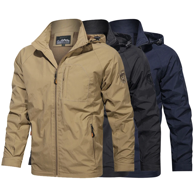 AutumnWinterLightweightMensJacketwithHoodwithWaterproofand