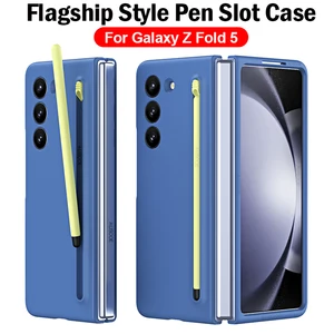 Slim Touch Pen Case for Samsung Galaxy Z Fold 5 Case Pen Slot Ultra Thin PC Protective Phone Cover for Samsung Z Fold5 4 3 Funda