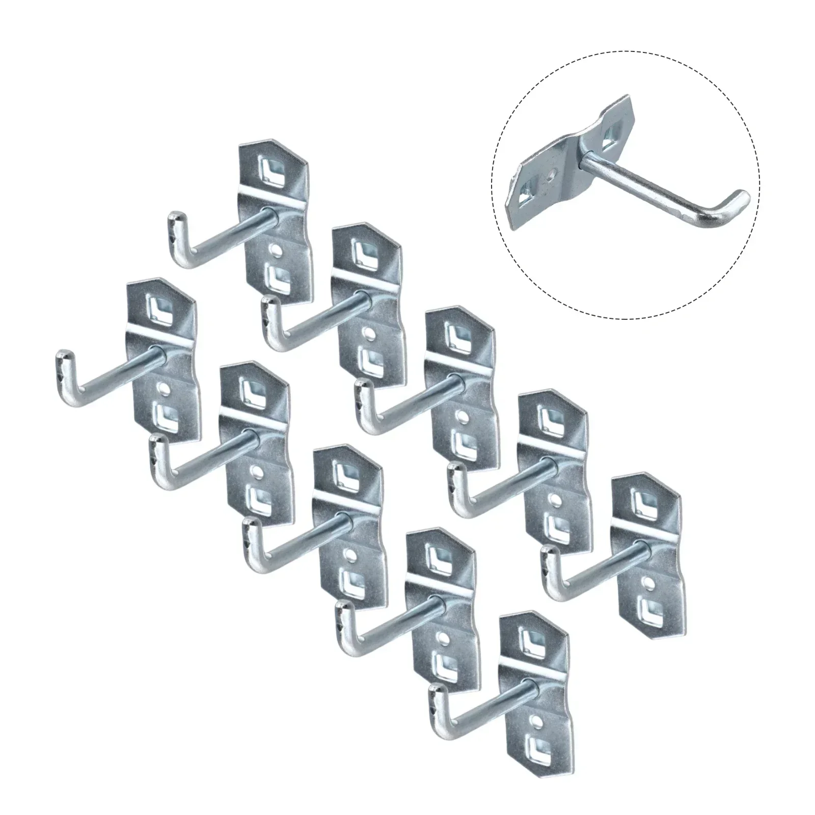 Tool Holder Set 10 Piece with 50mm Slanted Wall Hooks for Pegboards for Tools And Accessories Organization multifunctional hooks