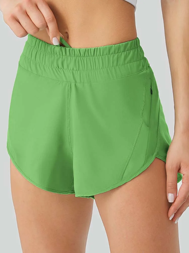 

Шорты женские для йоги с подкладкой, яркие Короткие штаны с боковой молнией 3 дюйма, с карманами, для бега, тренировок