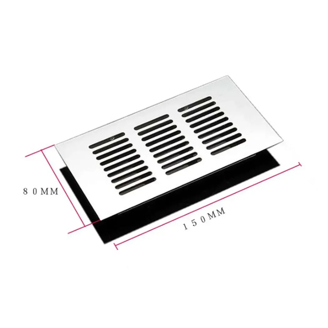 Aluminium Air Vent Silver Louvred Grill Ventilation Grille Cover Web Plate Ventilation Grille Vents PerforatedSheet 80*150-400mm