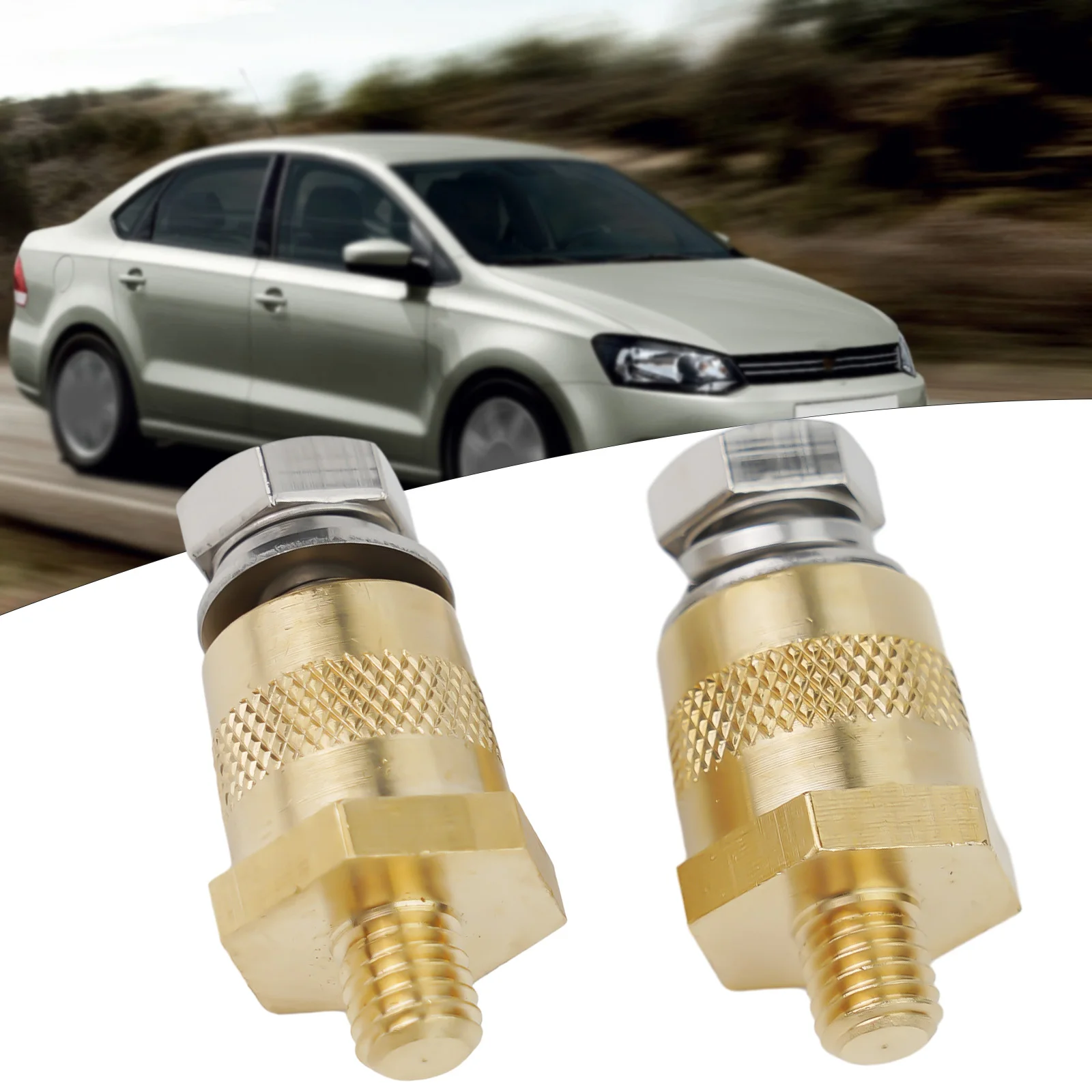 Battery Terminal Connectors M8 Brass Automobile Battery Variable Diameter Head M8 Positive And Negative Stainless Screws 1 Pair plug connectors kit wire nose terminal