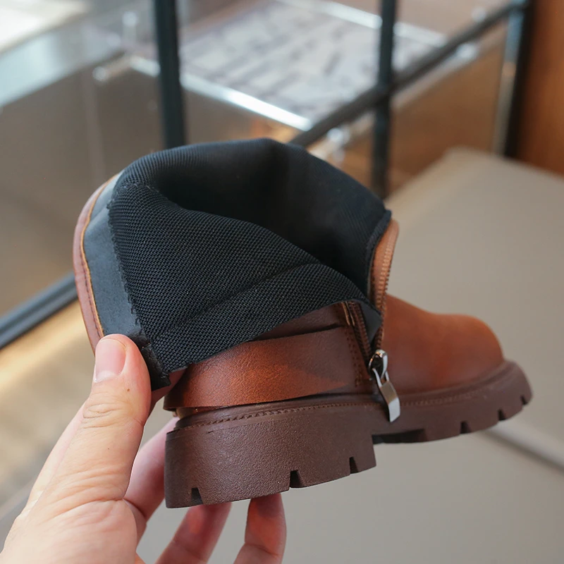 Girls Mid Calf Boots Autumn Breathable Soft Sole School Shoes