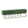Wall Mounted Bathroom Wall Shelf with Towel Bar and 6 Hooks - Great for Bedroom Decor, Kitchen Storage , Bathroom Storage 5