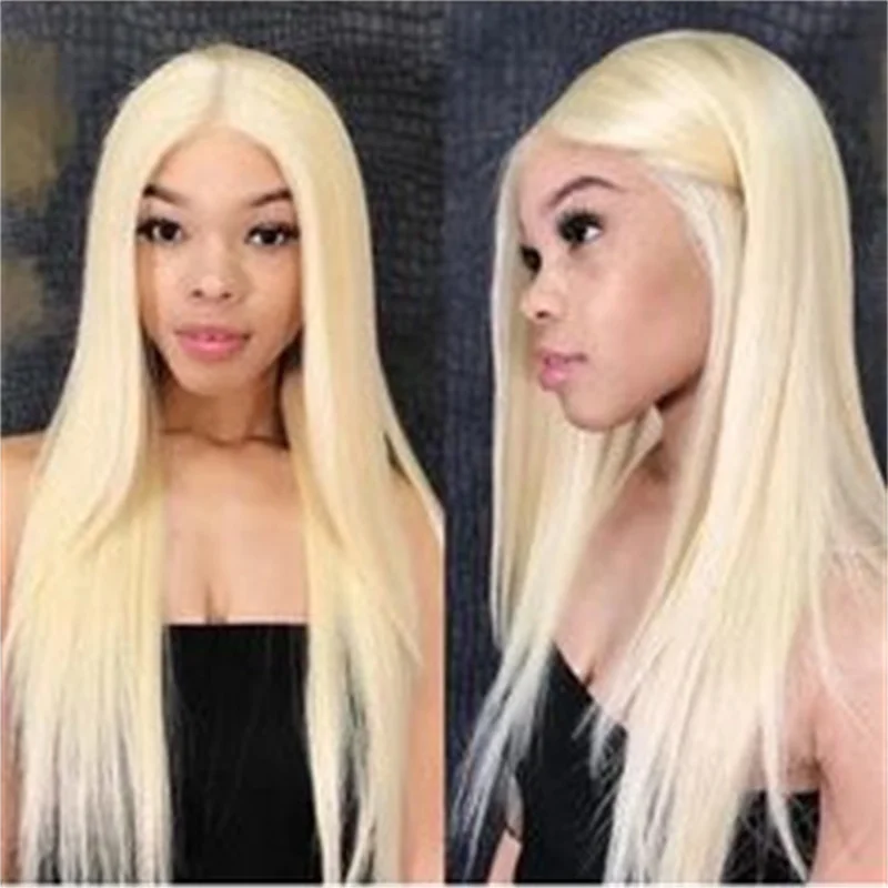 

613 Honey Blonde Colored Bone Straight Glueless Human Hair Wig 13x4 Hd Transparent Lace Frontal Wigs For Women Pre Plucked