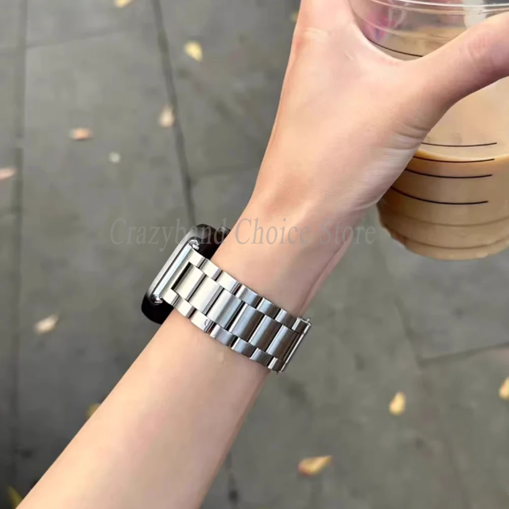 Premium Stainless Steel Watchband with Press Clasp – Elegant Replacement Strap