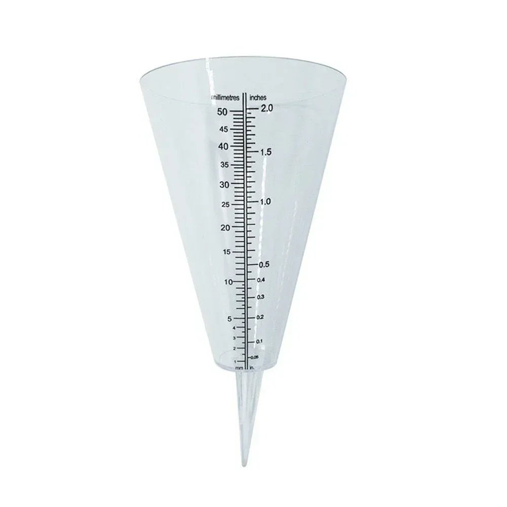 1 Pcs Rain Meter 50mm Max Measure Range Cone Rain Cup Fence Deck Building Garden Plug-in Transparent Gauge