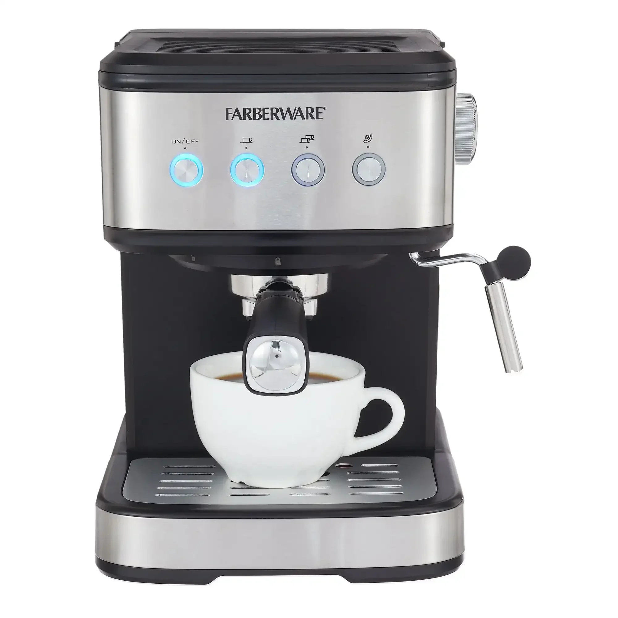 Farberware 1.5L 20 Bar Espresso Maker with Removable Water Tank, Silver and  Black - AliExpress