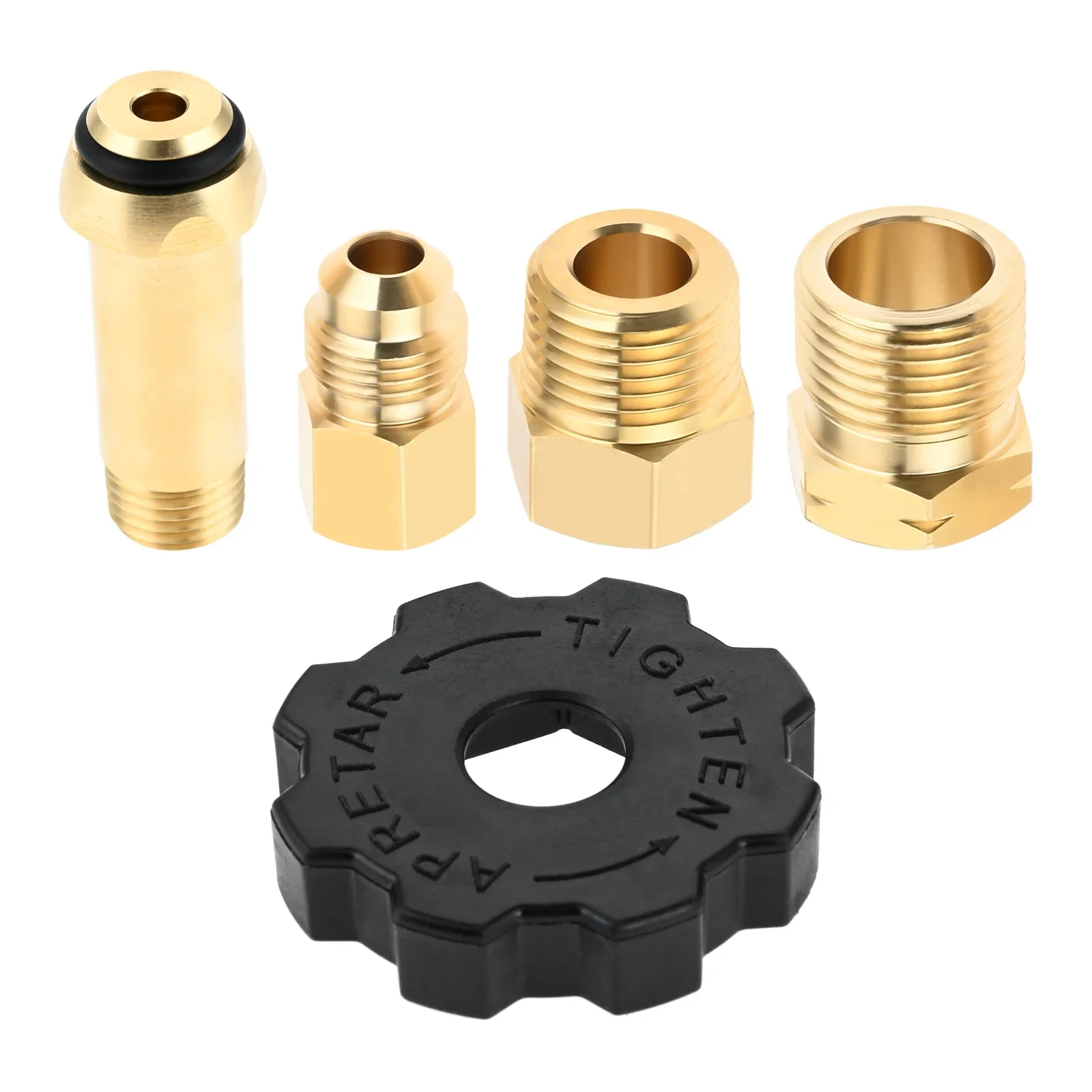 Pol Propane Gas Tank Adapter Plug Full Flow x 1/4 Male NPT 3/8" Male Flare 1/2" NPT Converter Fitting For Camping