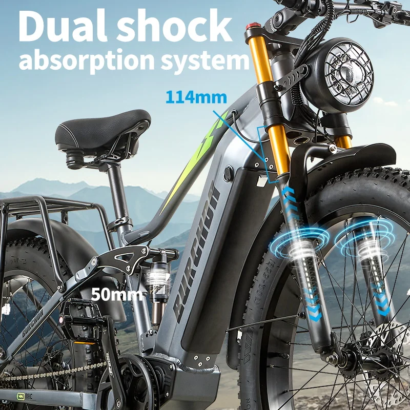 BURCHDA RX80 Electric Bike for Adults,1000W Motor 48V20AH