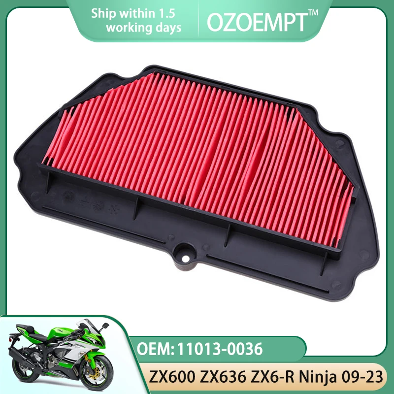 

OZOEMPT Motorcycle Air Filter Apply to ZX600 ZX636 ZX-6R NINJA 2009-2023 OEM:11013-0036