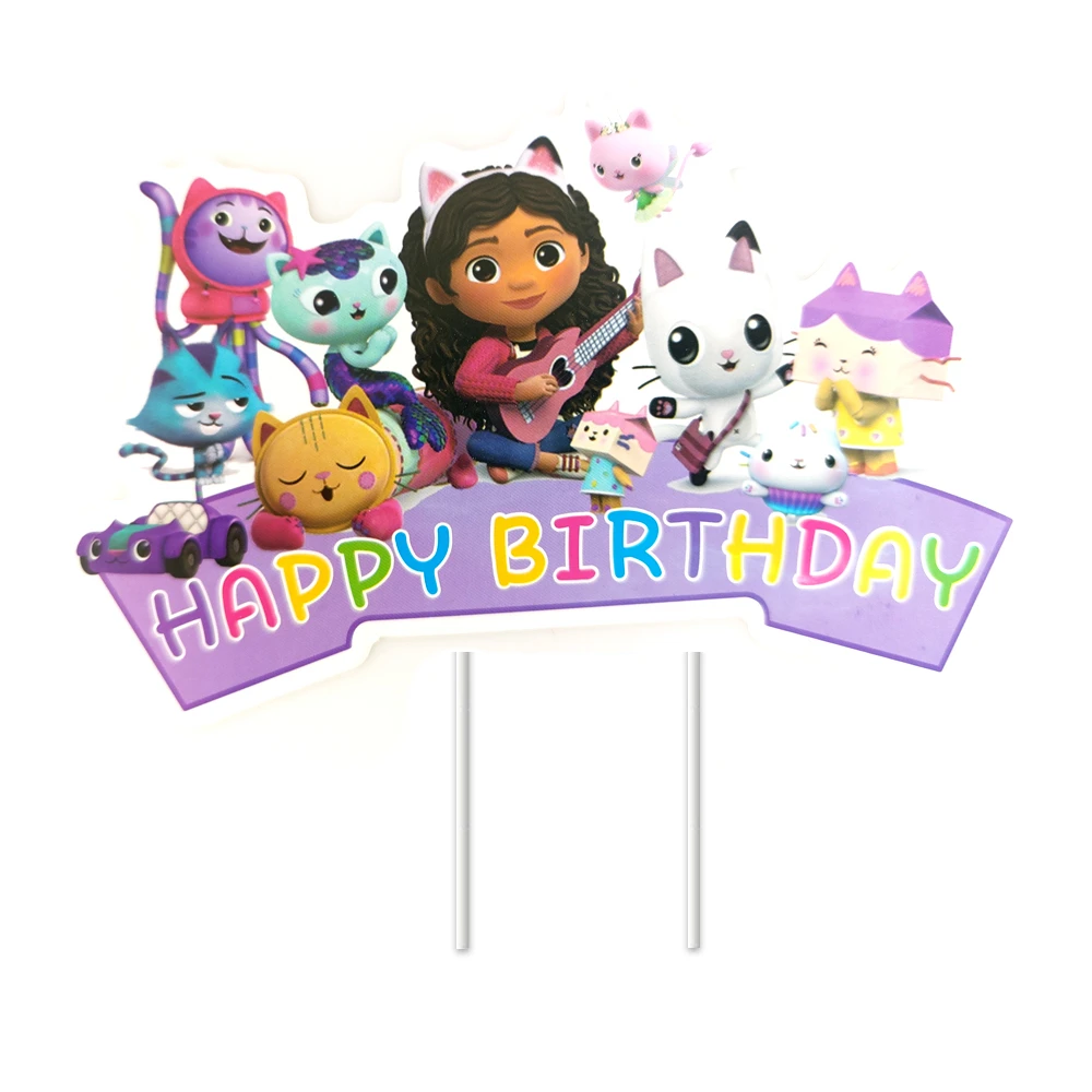 Gabby House Theme Cake Topper 1pcs/lot Cake Decoration Kids Girls Birthday Party Supplies Baby Shower Cupcake Picks
