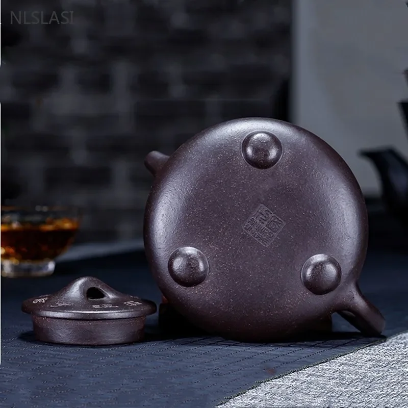 200ml Chinese Yixing Purple Clay Tea Pot Handmade Beauty Stone Scoop Teapot Household Ball Hole Filter Tea Infuser Zisha Teaware