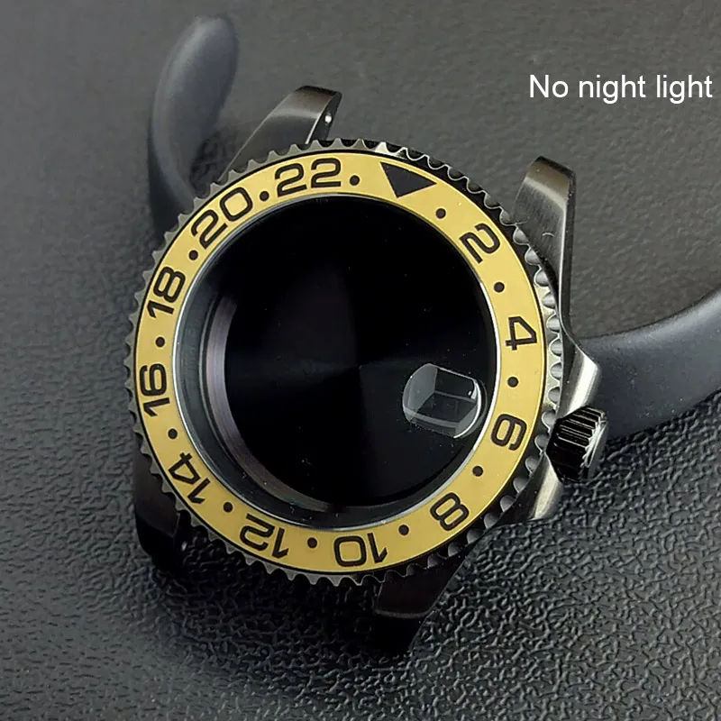 40MM Sapphire Glass GMT Bidirectional Rotation Watch Case with Accessories