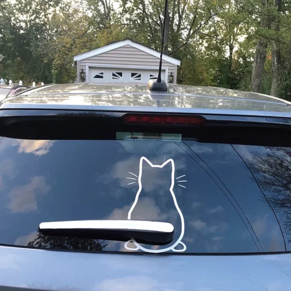 

Car Stickers Personalized Kitty Cat Ecorative Windshield Wiper Auto Parts After The File Glass Sticker Die Vinyl Deca,35CM