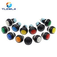 10PCS DIY Mini 12mm Momentary กันน้ํา Push ปุ่มสวิทช์ฮอร์นสีฟ้าสีขาวสีเขียวสีแดงสีเหลืองสีดํา 1A 250V self-reset 1