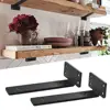 Floating Shelf Brackets Heavy Duty Cast Iron Shelves Brackets 1/5 Inch Thicked  Invisible L Brackets for Shelves Support 2