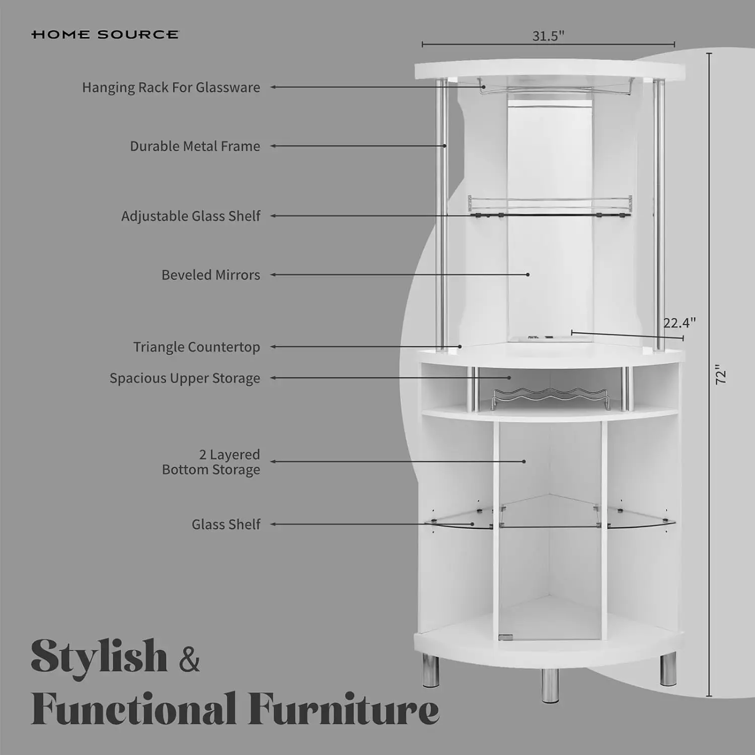 Corner Bar Unit Black Corner Bar Cabinet in Several Ways To Maximize Space Striking Modern Look 22.4"D X 31.5"W X 69"H