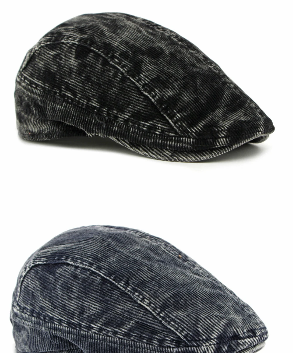 HT4960 Herren Berets Frauen Neue Herbst Winter Hut Retro Künstler Maler Baskenmütze Hut Männlich Weiblich Ivy Flache Kappe Ausgestattet Cord Baskenmütze Kappe – Detail 8