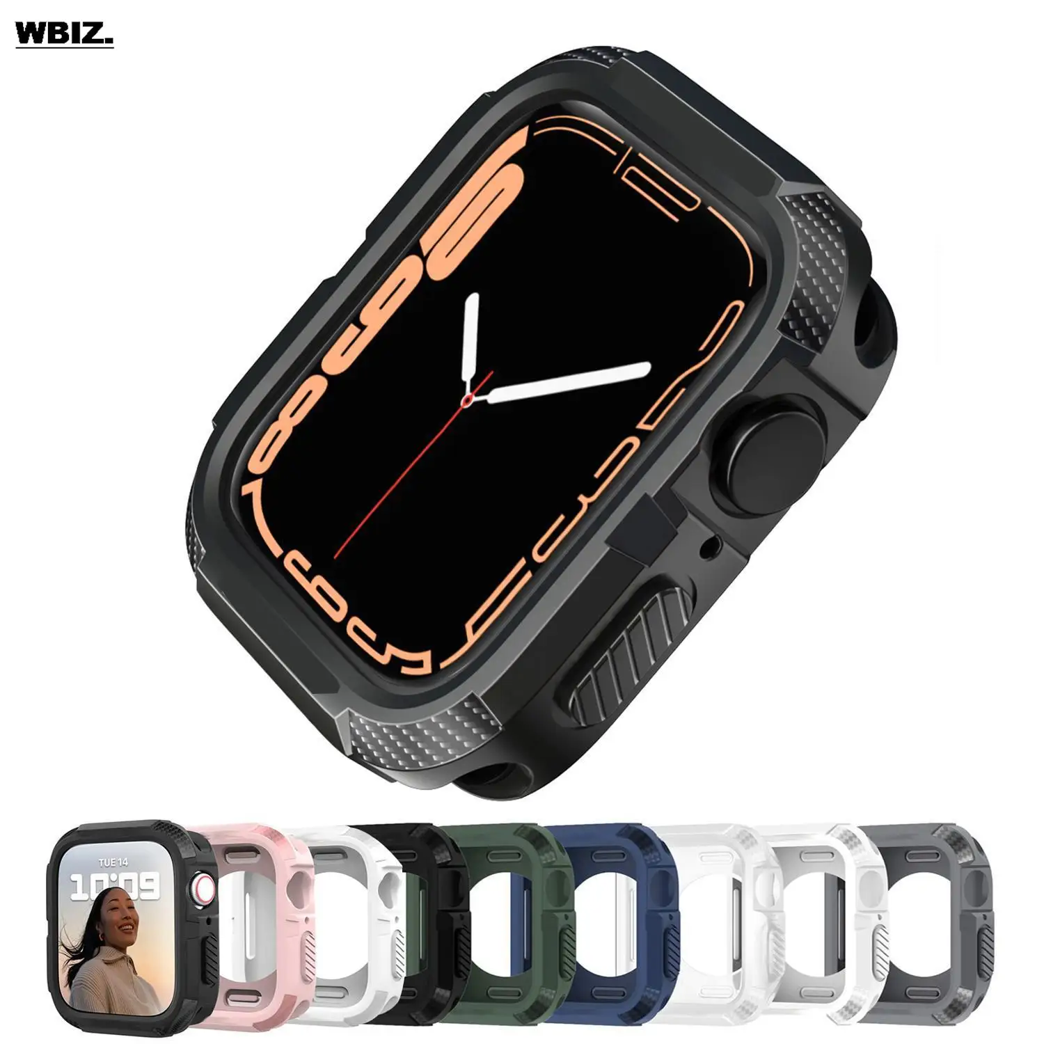 Custodia Robusta Per Apple Watch Case 44Mm 40Mm 45Mm 41Mm 9 8 Se 6 3 Iwatch Accessorie Tpu Screen Protector Apple Watch Serie 7 Case