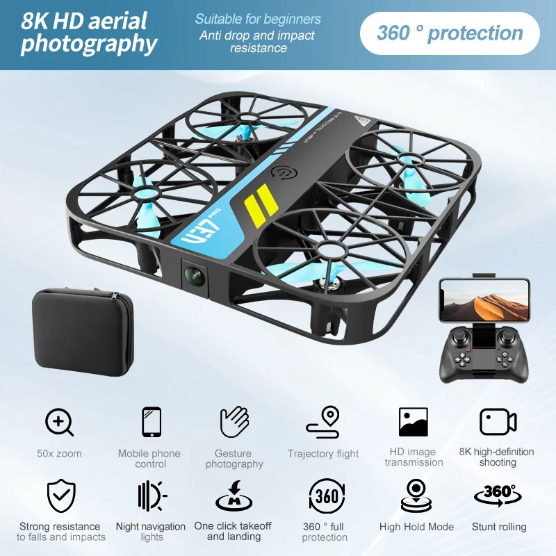 4DRC V37 New Mini 8K Drone with Camera 4K HD Easy To Carry WiFi FPV Dron Pocket Rc Helicopter Quadcopter Family Toys Gift