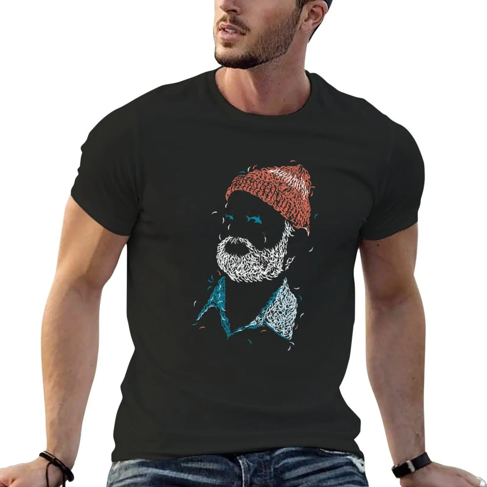 

Zissou T-shirt hippie clothes anime clothes oversizeds Short sleeve tee men