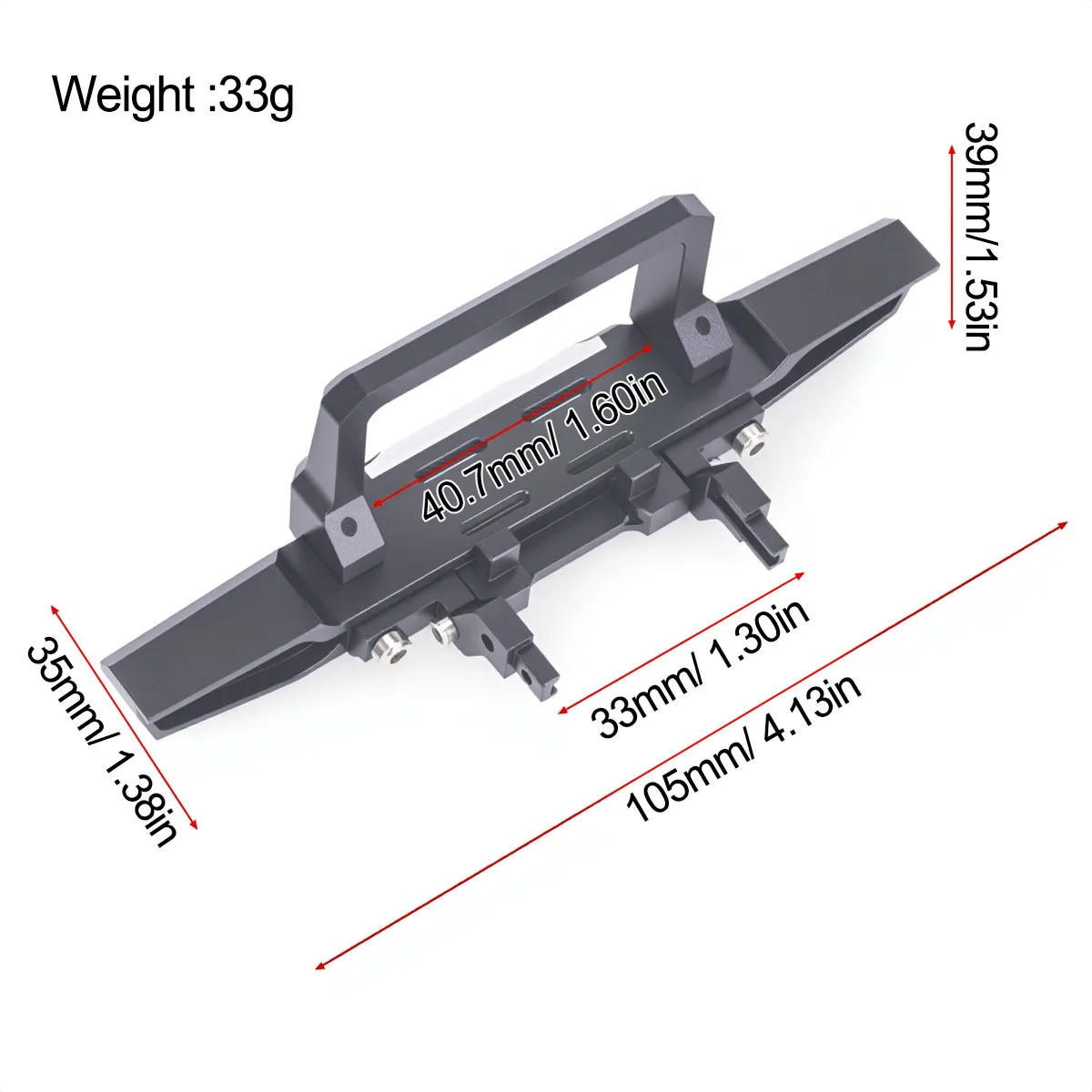 Premium Metal Front and Rear Bumpers with Electric Winch for RC Crawler Car Upgrade