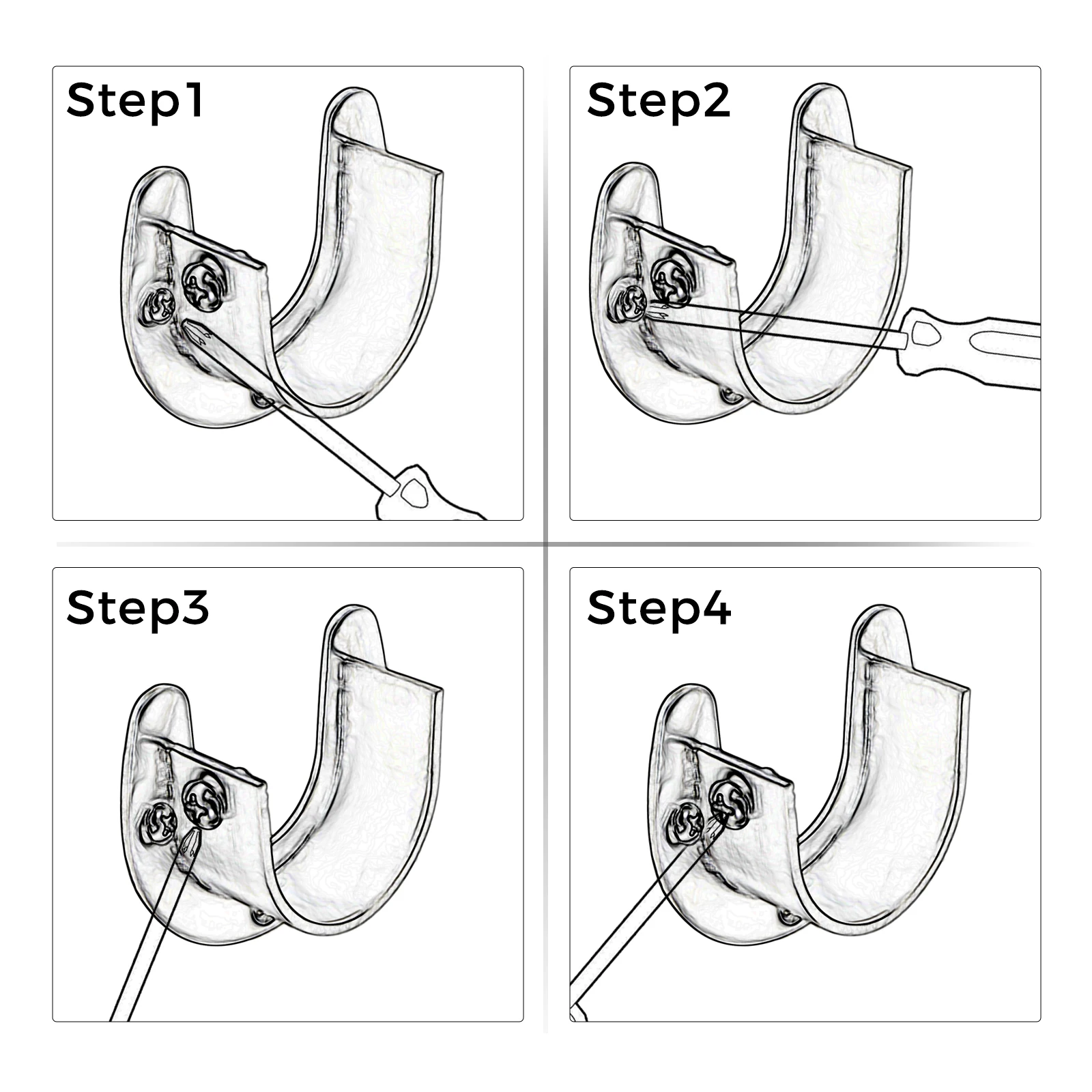 Description Picture 5 of item2Pcs Heavy Duty Stainless Steel Closet Pole Sockets Bracket Wardrobe Rod End Supports Shower Curtain U-Shaped Flanges Rod Holder