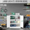Metal Storage Cabinet with Doors and Shelves,Small Metal Cabinet with Lock, Garage Storage Cabinet,Lockable Storage Cabinet 5
