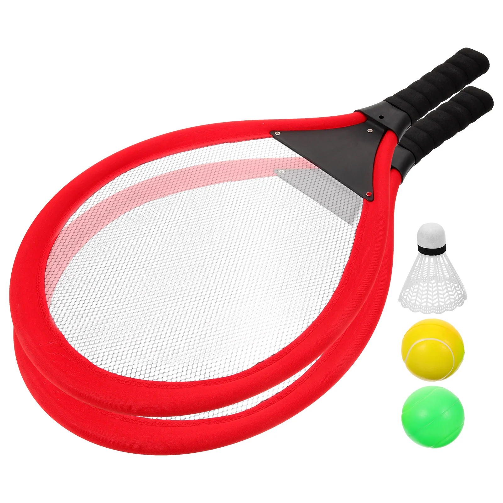 

Теннисная ракетка для спорта на открытом воздухе, пластиковая игрушка (две красные упаковки), игрушки для бадминтона из ткани для родителей и детей