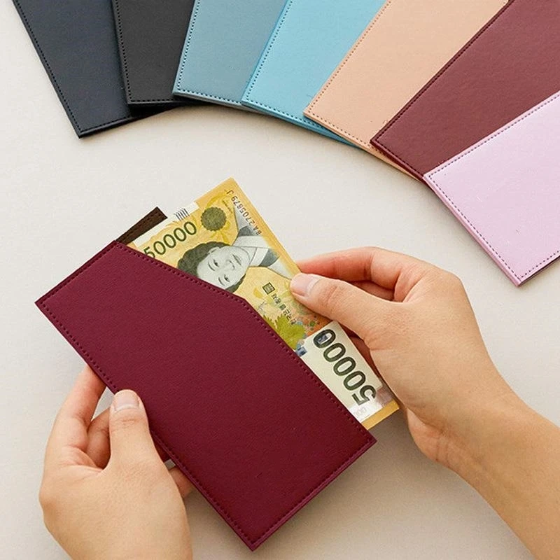New Envelope Wallet PU Leather Coin Purse Outdoor Portable Money Pouch Women Men Pocket Bag Coin Purse Clutch Bag Card Holder