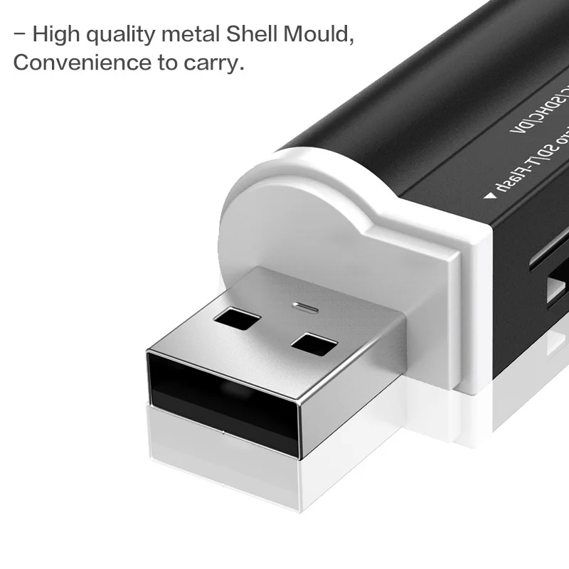 고속 멀티 USB 2.0 메모리 카드 리더기 (마이크로 SD, T-플래시, SDHC, MS PRO DUO, TF, M2 호환, 다양한 포맷 지원)