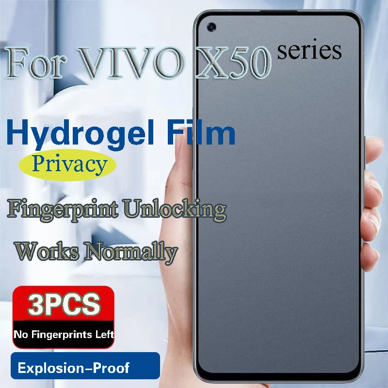 X50Pro + Защитная пленка для экрана VIVO X50 Pro Гидрогелевая пленка VIVOX50 с защитой от подглядывания и разблокировки отпечатков пальцев
