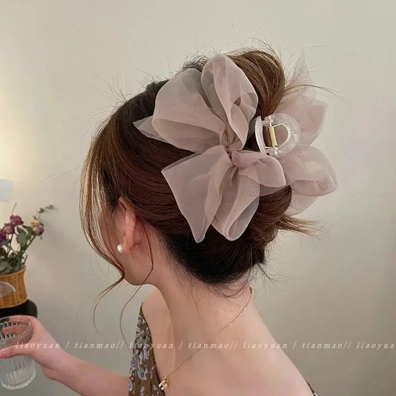 Elegant Stylish Net Ponytail Braid Claw Clip Hairpin Gift Headwear