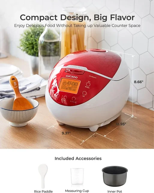 CUCKOO Micom Rice Cooker 6 Cup Uncooked / 12 Cup Cooked, Fuzzy Logic Electric Rice Cooker Small, Sticky Rice Maker 4
