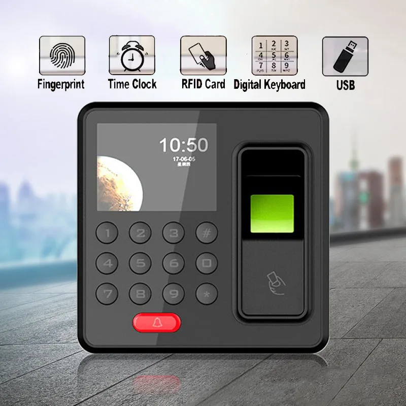 employee attendance 2.4'TFT Biometric Fingerprint Access Digital RFID Reader Password fingerprint sensor