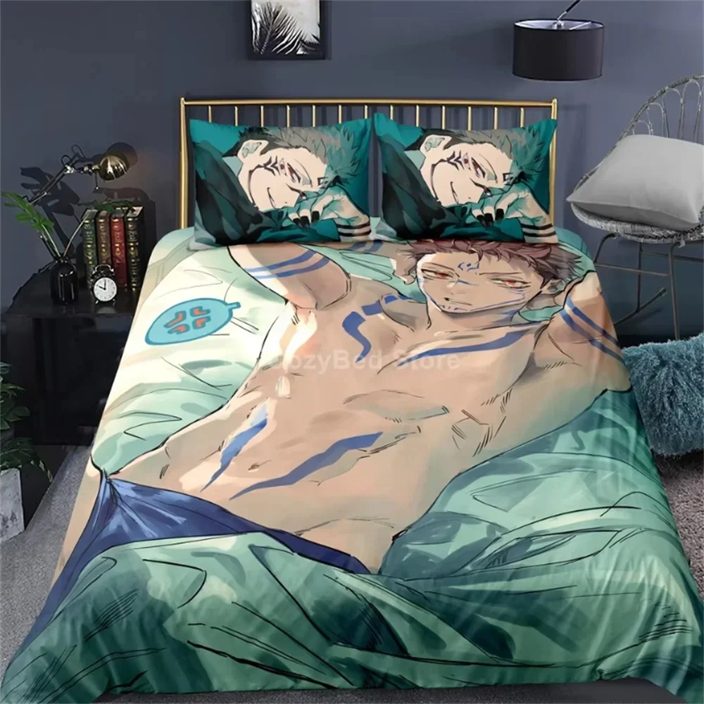 Jujutsu Kaisen Bedding Set Japan Famous Anime Duvet Cover Sets Comforter Bed Linen Twin Queen King Single Size Satoru Gojo