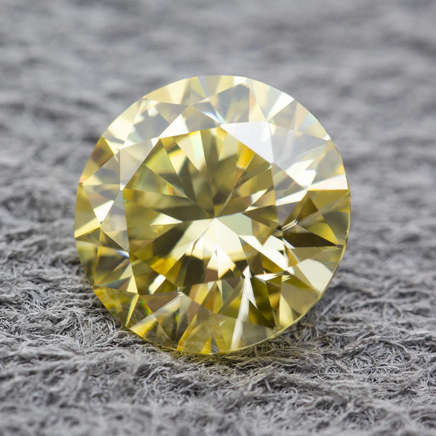 Loose Gemstones Moissanite Jewelry Materials Yellow Color Moissanite Stone with Certificate 0.5-5.0ct GRA Certified Moissanita Loose Gemstones Pass Diamond Tester