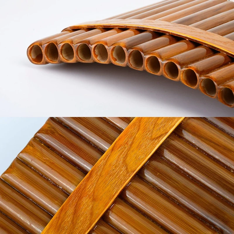Natural Bamboo Flute,Pan Flute Wind Instrument,Handmade Pan Flute,15 Tones In G Major,Right Hand Model Durable Easy To Use