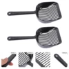 2Pcs Cat Litter Scooper Heavy Duty Plastic Handle Comfort Grip Shovel for Cats Sand Separation Washable Pet Litter Cleaning Tool 2
